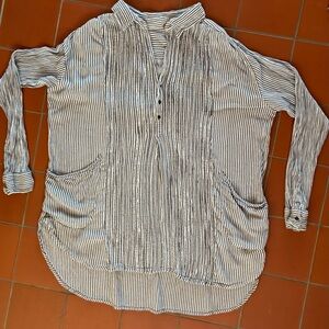 FP One Free People Oversized Gray Striped Flowy Tunic XS